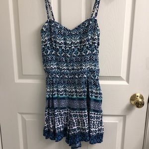 Blue Patterned Hollister Romper